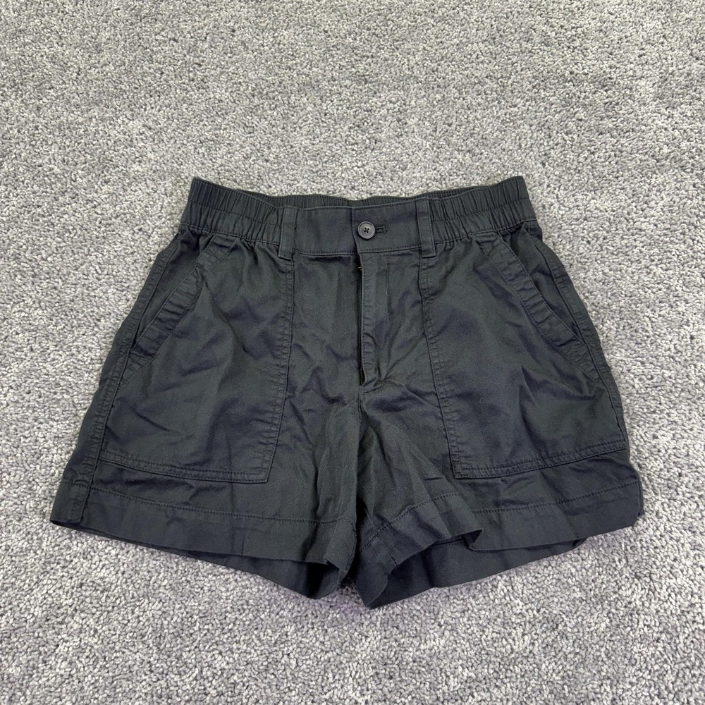 Gap Shorts Womens Small Black Utility Elastic Waist Pockets Casual Summer